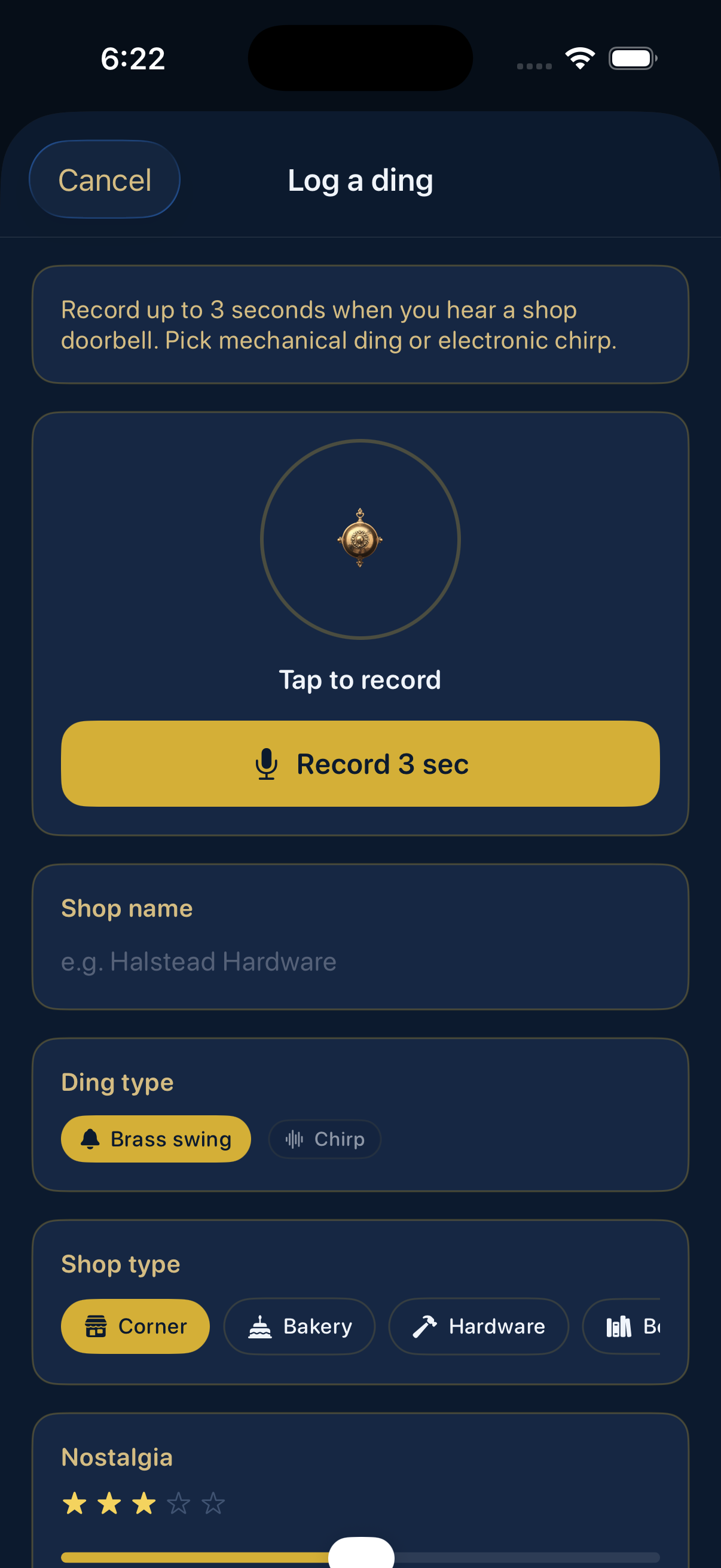 Capture a shop doorbell ding